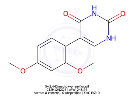 Chemical structure of 5-(2,4-Dimethoxyphenyl)uracil