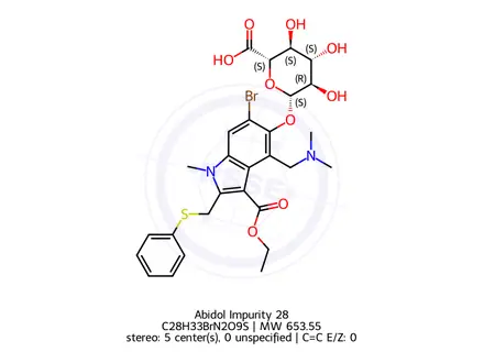 Chemical structure of Abidol Impurity 28