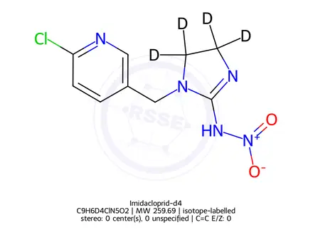 Chemical structure of Imidacloprid D4 (imidazolidine-4,4,5,5 D4)