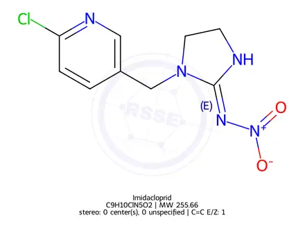 Chemical structure of Imidacloprid