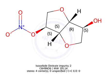Chemical structure of Isosorbide Dinitrate impurity 2