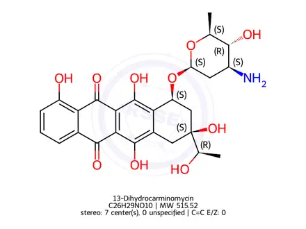 Chemical structure of 13-Dihydrocarminomycin