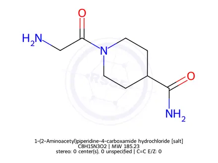 Chemical structure of 1-(2-Aminoacetyl)piperidine-4-carboxamide hydrochloride