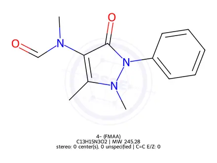 Chemical structure of 4-Formyl Methylamino Antipyrine