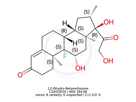 Chemical structure of 1,2-Dihydro-Betamethasone