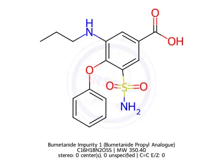 Chemical structure of N-Desbutyl-N-propyl Bumetanide