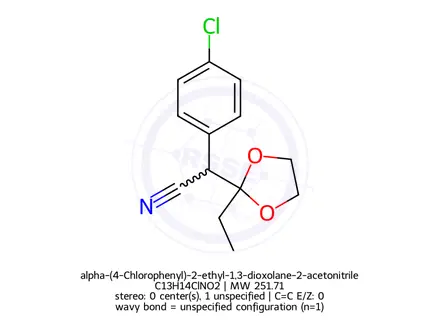 Chemical structure of alpha-(4-Chlorophenyl)-2-ethyl-1,3-dioxolane-2-acetonitrile