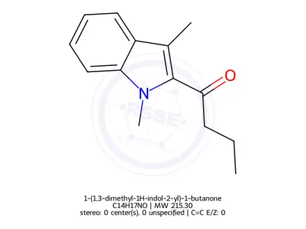 Chemical structure of 1-(1,3-dimethyl-1H-indol-2-yl)-1-butanone