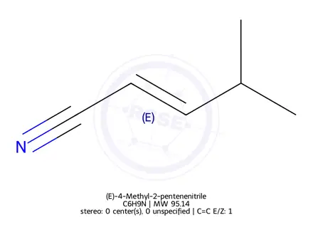 Chemical structure of (E)-4-Methyl-2-pentenenitrile