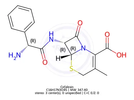 Chemical structure of Cefalexin