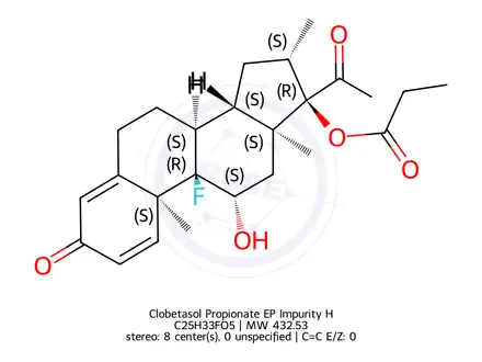Chemical structure of Clobetasol Propionate EP Impurity H
