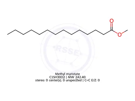 Chemical structure of Methyl myristate