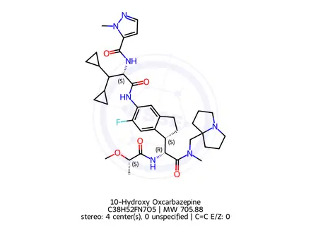 Chemical structure of 10-Hydroxy Oxcarbazepine