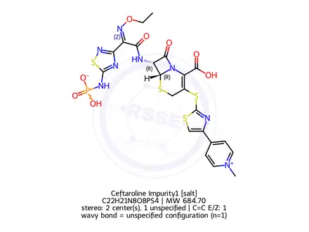Chemical structure of Ceftaroline Fosamil Impurity 7