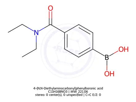 Chemical structure of 4-(N,N-Diethylaminocarbonyl)phenylboronic acid