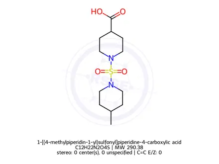 Chemical structure of 1-[(4-methylpiperidin-1-yl)sulfonyl]piperidine-4-carboxylic acid