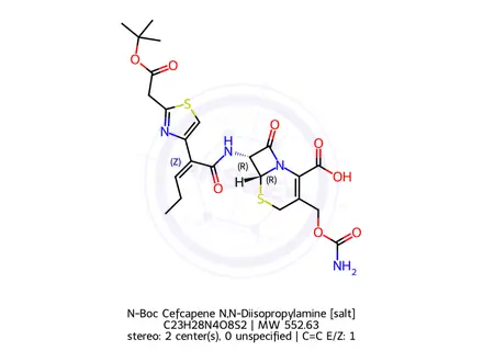 Chemical structure of N-Boc Cefcapene N,N-Diisopropylamine