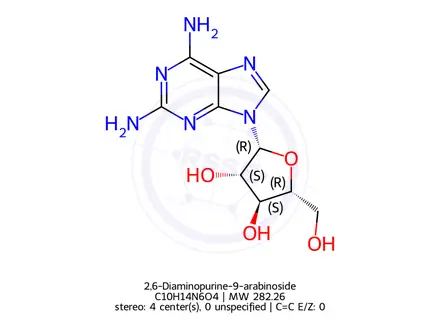 Chemical structure of 2,6-Diaminopurine-9-arabinoside