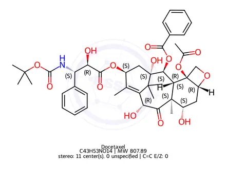 Chemical structure of Docetaxel