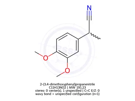 Chemical structure of 2-(3,4-dimethoxyphenyl)propanenitrile