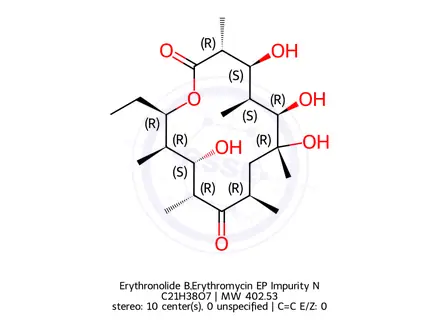 Chemical structure of Erythronolide B,Erythromycin EP Impurity N