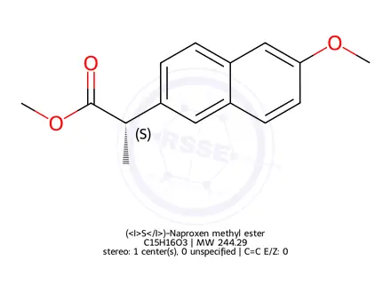 Chemical structure of (<I>S</I>)-Naproxen methyl ester