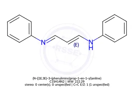Chemical structure of (N-((1E,3E)-3-(phenylimino)prop-1-en-1-yl)aniline)