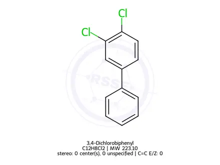 Chemical structure of 3,4-Dichlorobiphenyl
