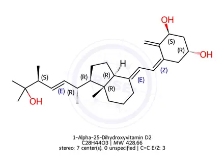 Chemical structure of 1-Alpha-25-Dihydroxyvitamin D2