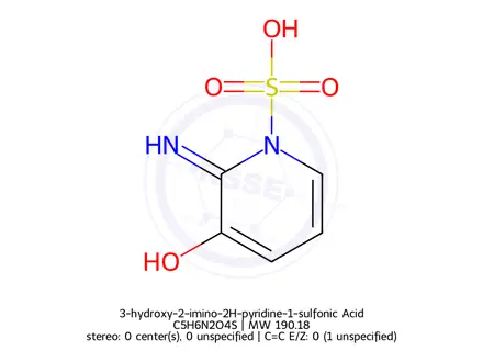 Chemical structure of 3-hydroxy-2-imino-2H-pyridine-1-sulfonic Acid
