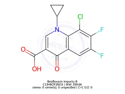 Chemical structure of 8-Chloro-1-cyclopropyl-6,7-difluoro-1,4-dihydro-4-oxo-3-quinolinecarboxylic Acid