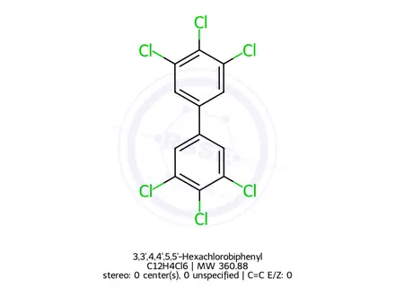 Chemical structure of 3,3',4,4',5,5'-Hexachlorobiphenyl