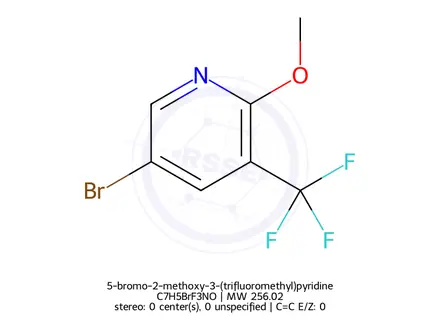 Chemical structure of 5-bromo-2-methoxy-3-(trifluoromethyl)pyridine