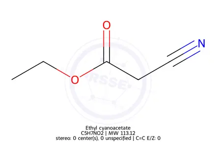 Chemical structure of Ethyl cyanoacetate