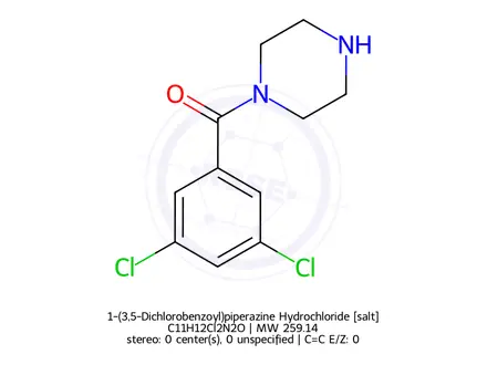 Chemical structure of 1-(3,5-Dichlorobenzoyl)piperazine Hydrochloride