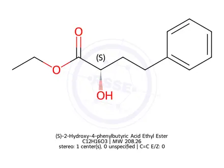 Chemical structure of (S)-2-Hydroxy-4-phenylbutyric Acid Ethyl Ester