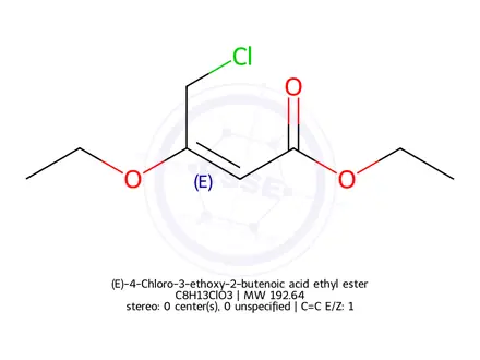 Chemical structure of (E)-4-Chloro-3-ethoxy-2-butenoic acid ethyl ester