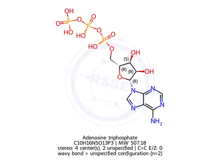 Chemical structure of Adenosine triphosphate