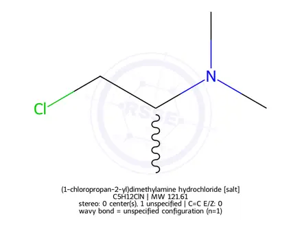 Chemical structure of (1-chloropropan-2-yl)dimethylamine hydrochloride