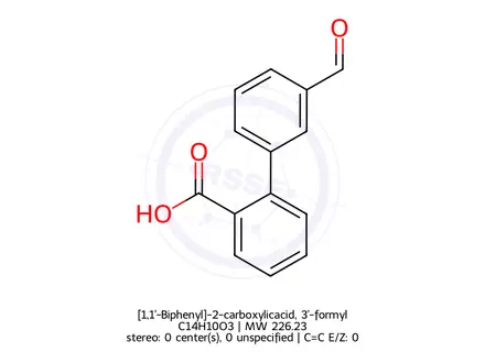 Chemical structure of [1,1'-Biphenyl]-2-carboxylicacid, 3'-formyl-