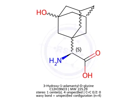 Chemical structure of 3-Hydroxy-1-adamantyl-D-glycine