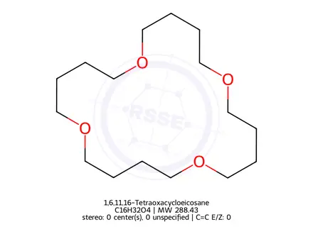 Chemical structure of 1,6,11,16-Tetraoxacycloeicosane
