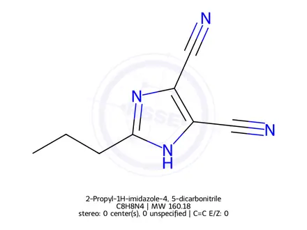 Chemical structure of 2-Propyl-1H-imidazole-4, 5-dicarbonitrile