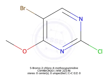 Chemical structure of 5-Bromo-2-chloro-4-methoxypyrimidine