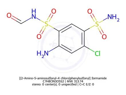 Chemical structure of [(2-Amino-5-aminosulfonyl-4 chloro)phenylsulfonyl] formamide