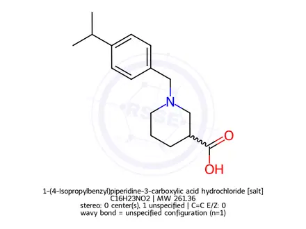 Chemical structure of 1-(4-Isopropylbenzyl)piperidine-3-carboxylic acid hydrochloride