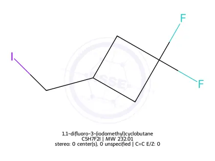 Chemical structure of 1,1-difluoro-3-(iodomethyl)cyclobutane
