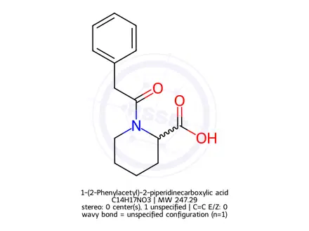 Chemical structure of 1-(2-Phenylacetyl)-2-piperidinecarboxylic acid