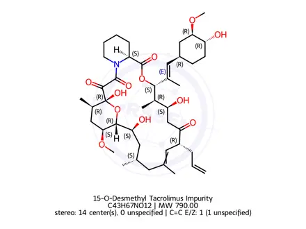 Chemical structure of Tacrolimus 15-DMT