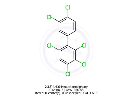 Chemical structure of 2,3,3',4,4',6-Hexachlorobiphenyl